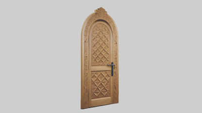 Carved wood door model 3D model