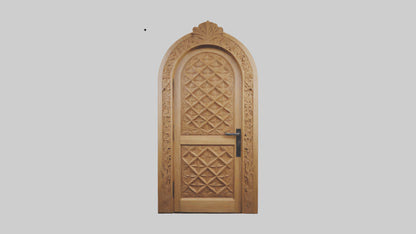 Carved wood door model 3D model