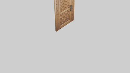 Carved wood door model 3D model