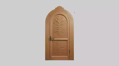 Carved wood door model 3D model