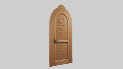 Carved wood door model 3D model