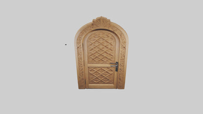 Carved wood door model 3D model