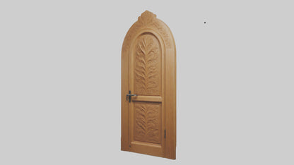Carved wood door model 3D model