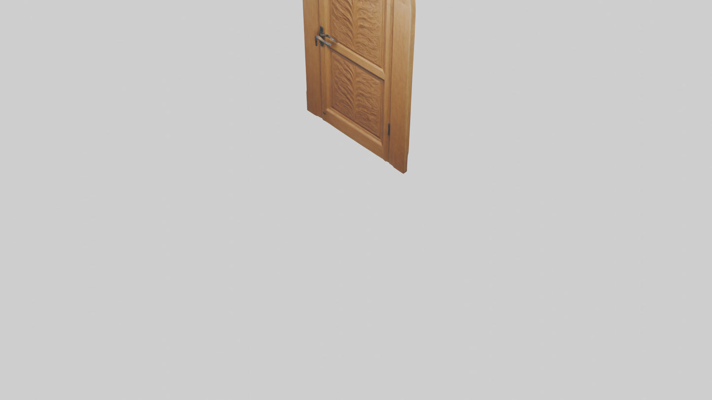 Carved wood door model 3D model