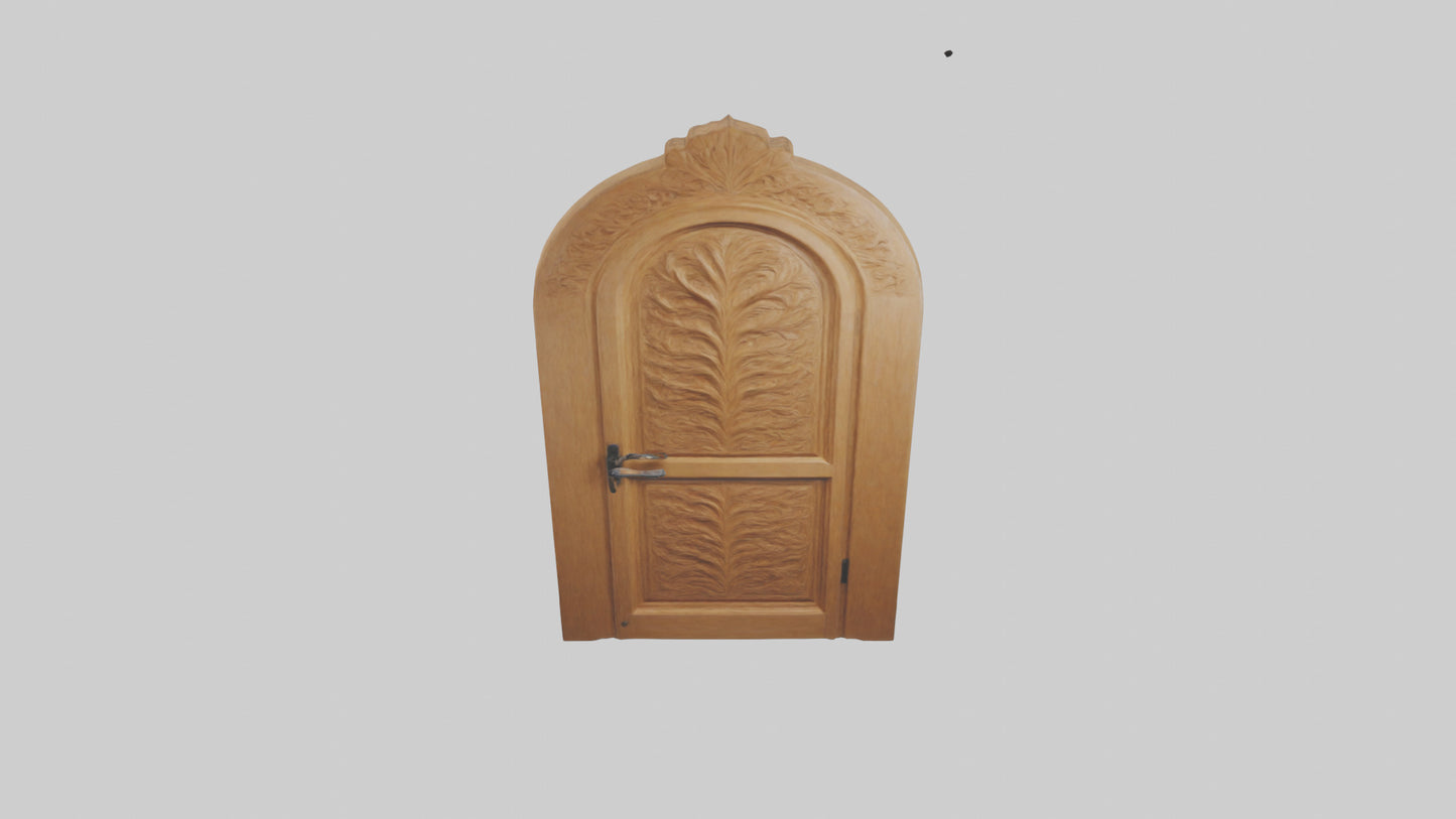 Carved wood door model 3D model
