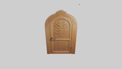 Carved wood door model 3D model