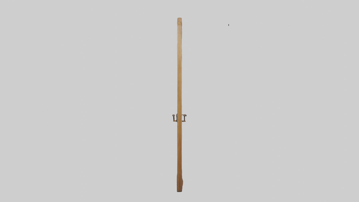 Carved wood door model 3D model