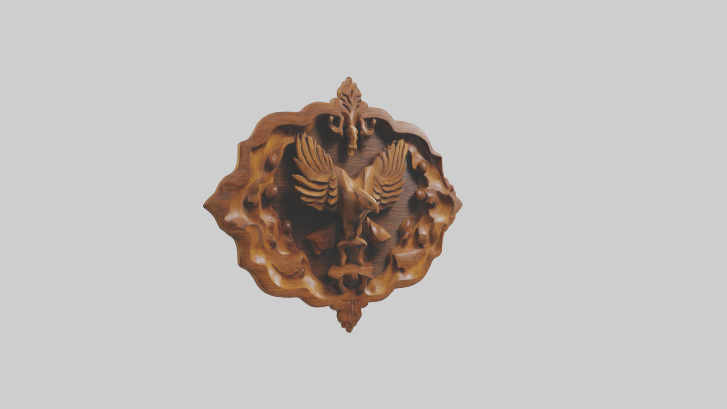 Carved wooden wall hanging model 3D model
