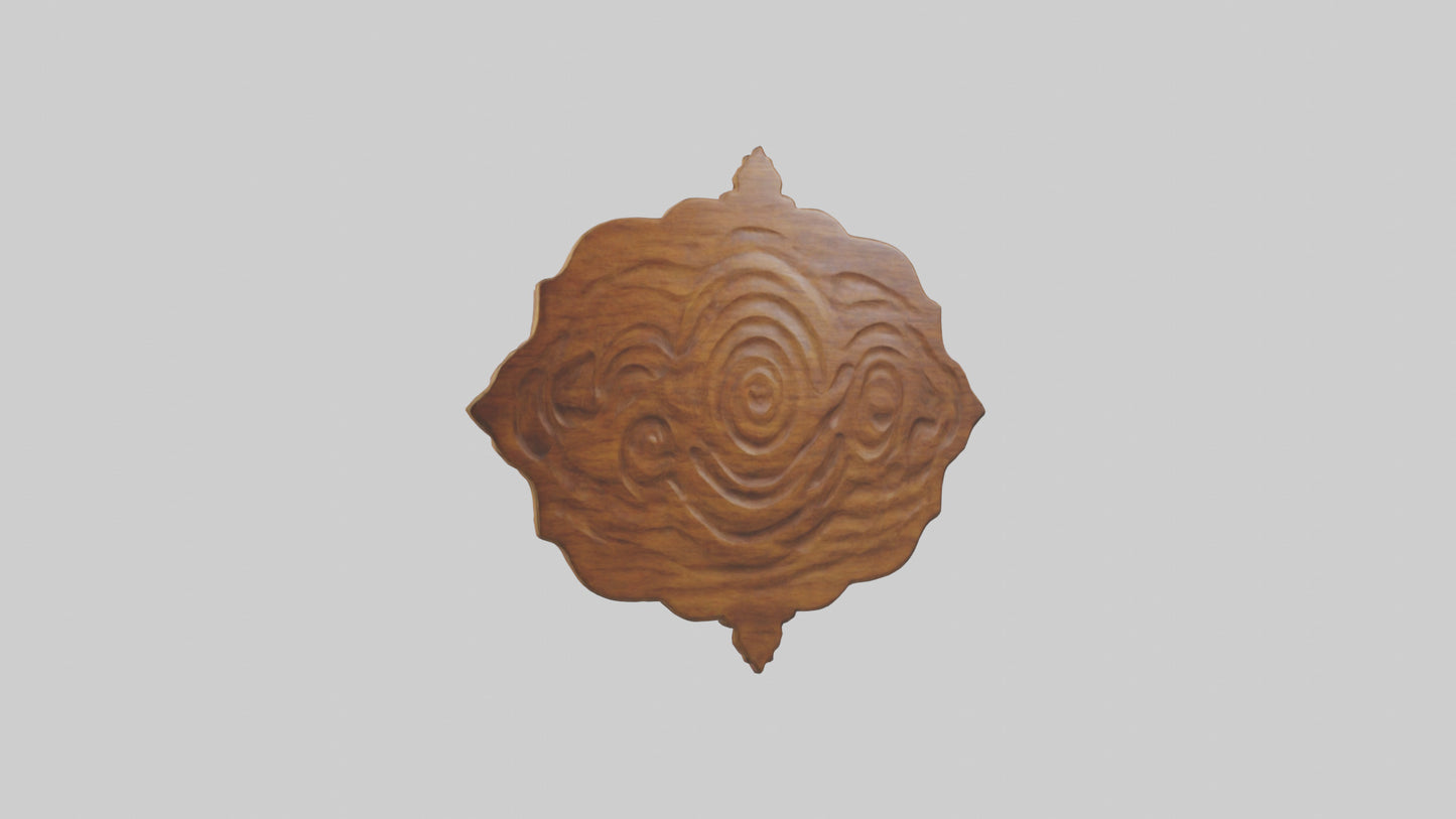 Carved wooden wall hanging model 3D model