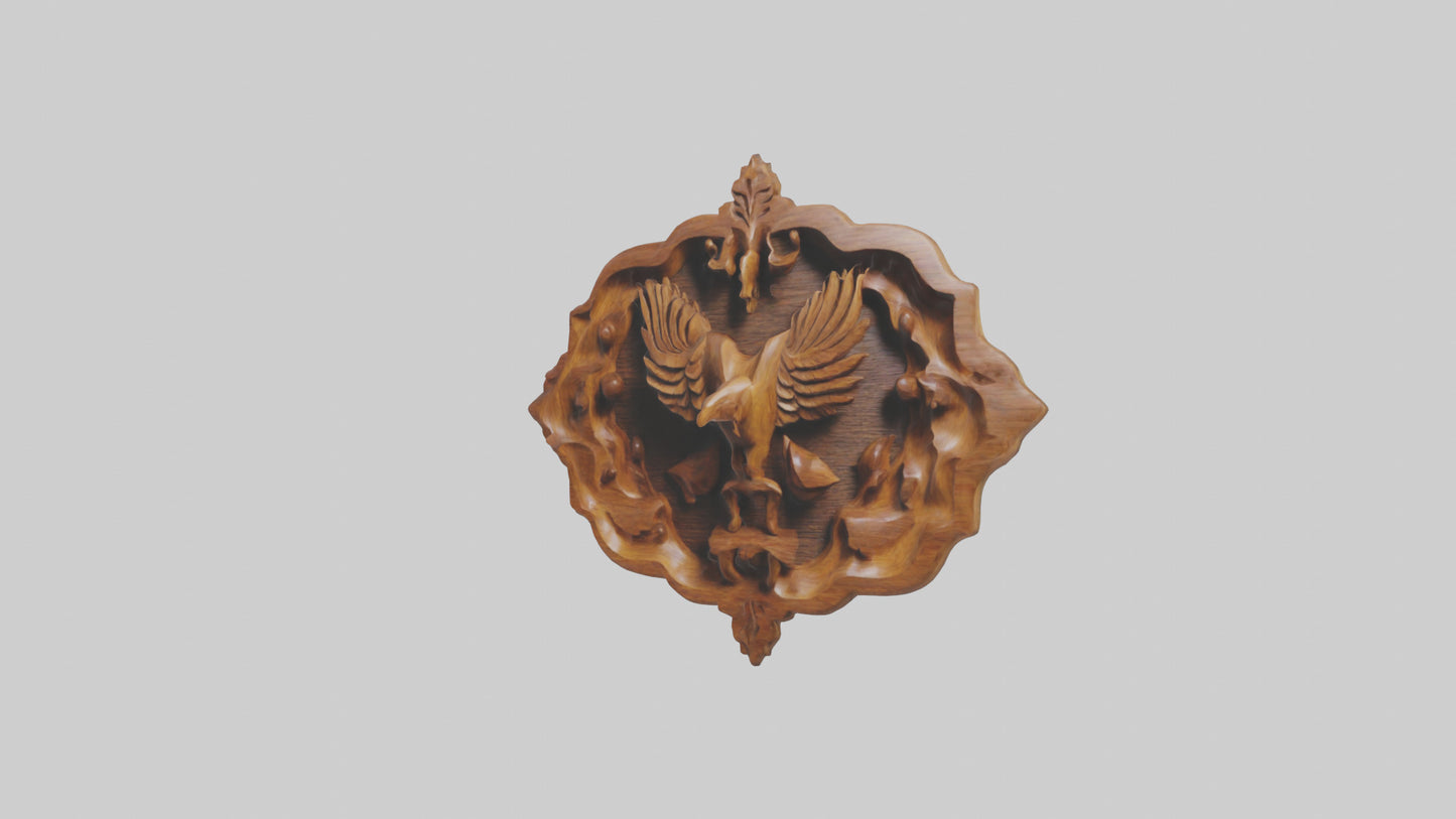 Carved wooden wall hanging model 3D model