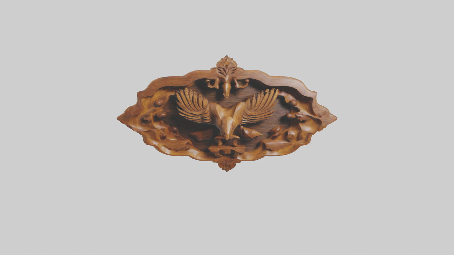 Carved wooden wall hanging model 3D model