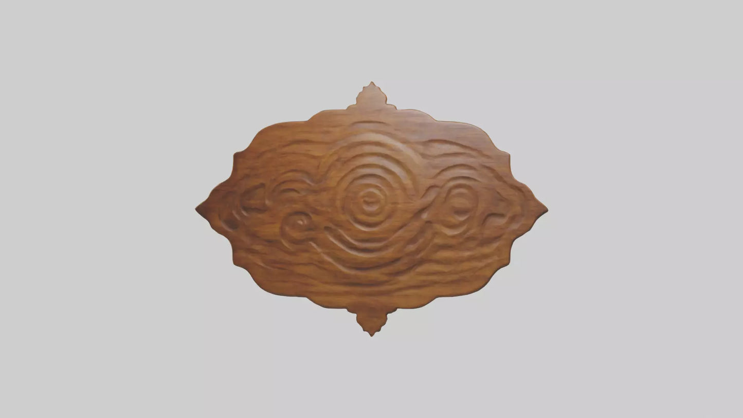 Carved wooden wall hanging model 3D model