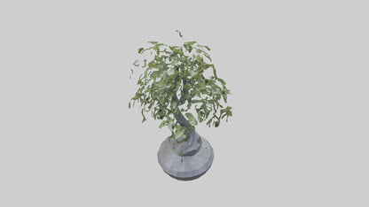 Cascade Plant Sculpture model VR / AR / low-poly