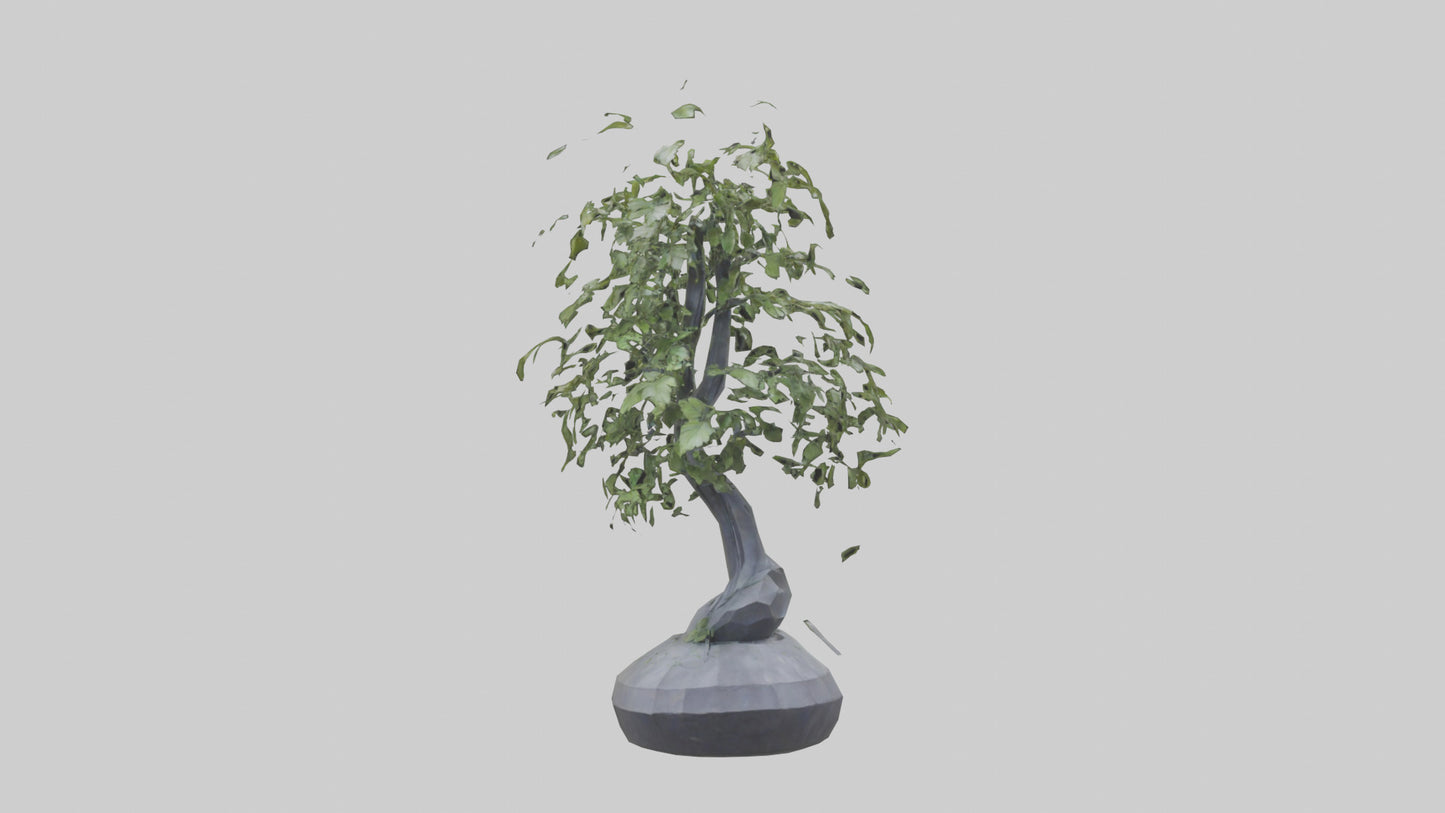 Cascade Plant Sculpture model VR / AR / low-poly