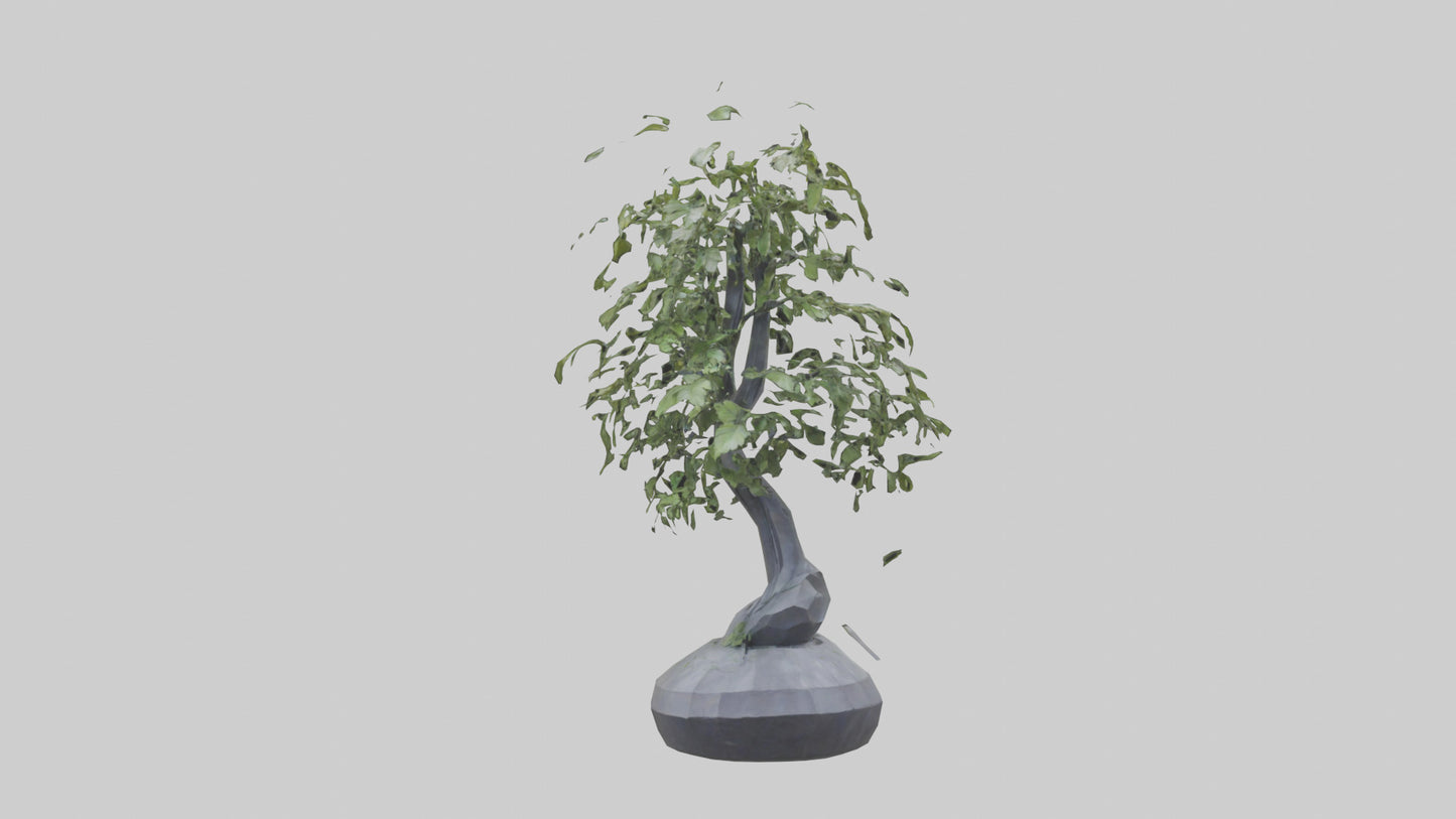 Cascade Plant Sculpture model VR / AR / low-poly