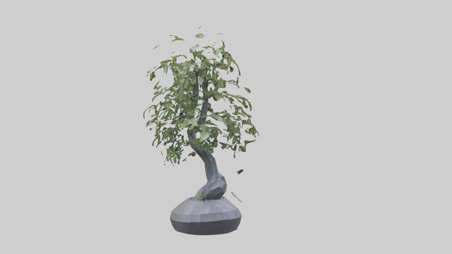 Cascade Plant Sculpture model VR / AR / low-poly