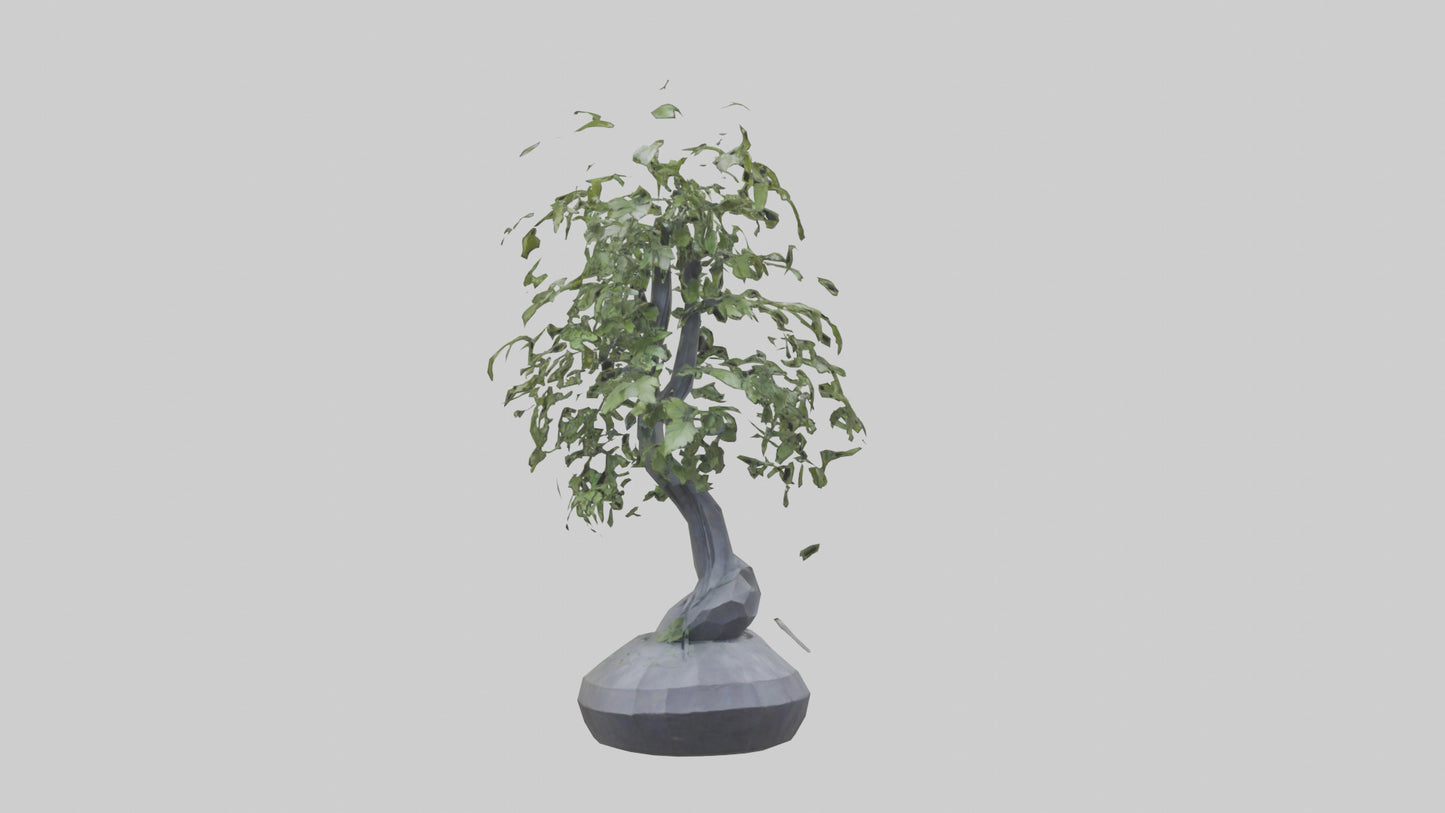 Cascade Plant Sculpture model VR / AR / low-poly