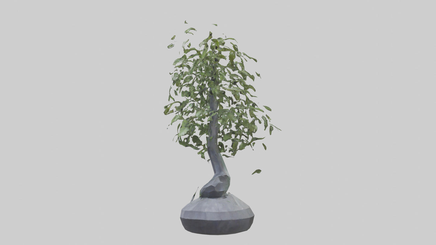 Cascade Plant Sculpture model VR / AR / low-poly