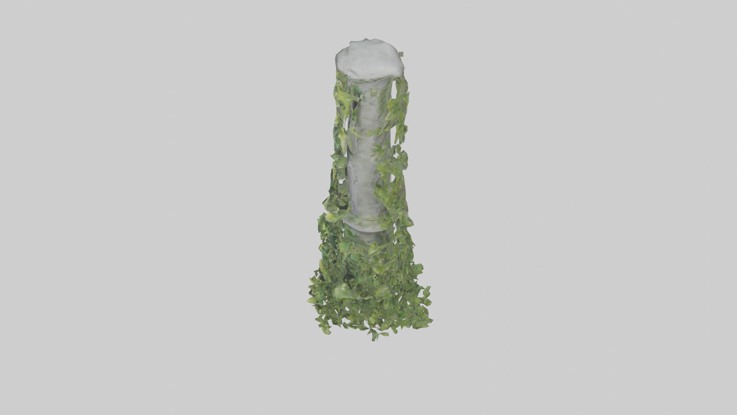 Cascading Foliage statue model VR / AR / low-poly
