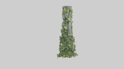 Cascading Foliage statue model VR / AR / low-poly