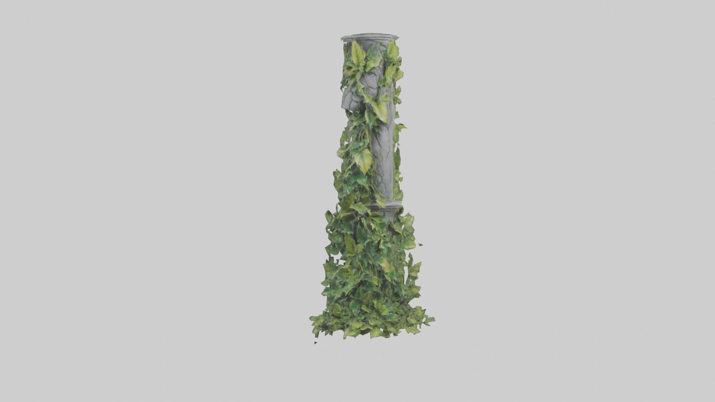Cascading Foliage statue model VR / AR / low-poly