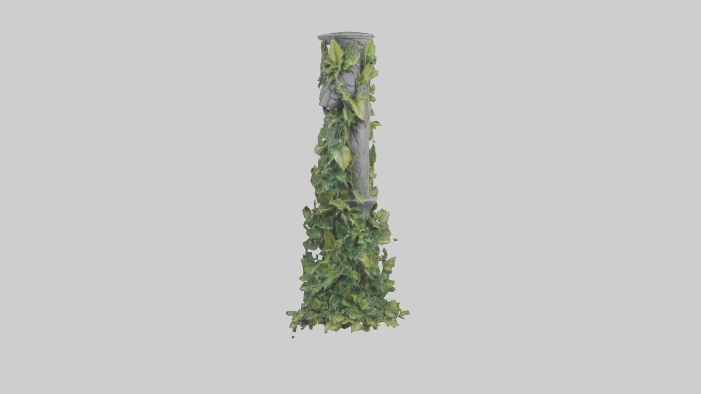 Cascading Foliage statue model VR / AR / low-poly