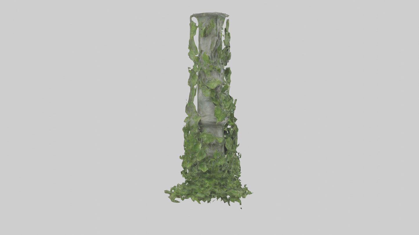 Cascading Foliage statue model VR / AR / low-poly