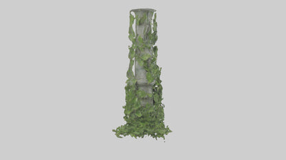 Cascading Foliage statue model VR / AR / low-poly