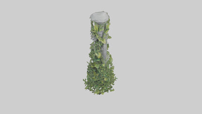 Cascading Foliage statue model VR / AR / low-poly