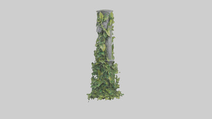 Cascading Foliage statue model VR / AR / low-poly