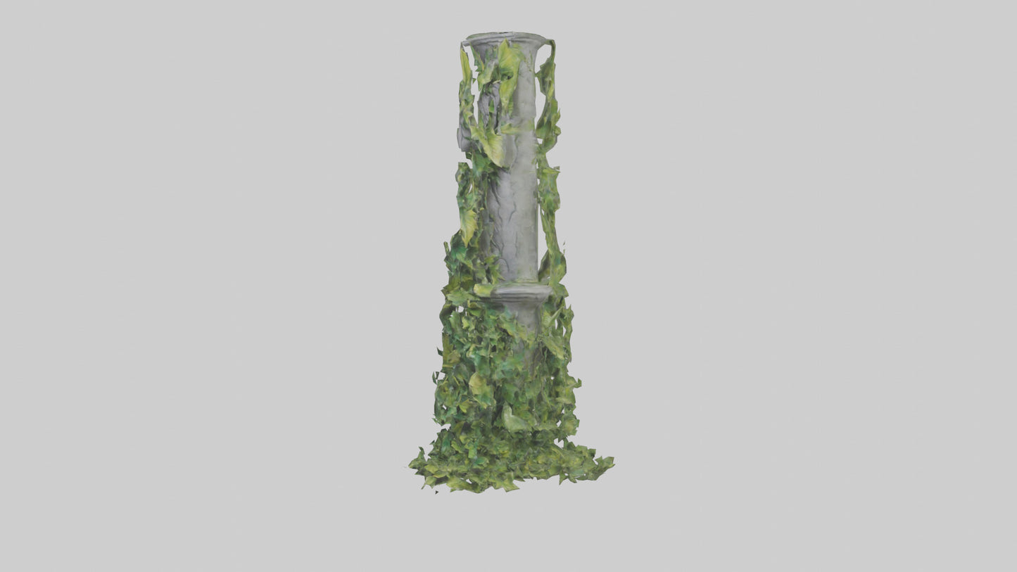 Cascading Foliage statue model VR / AR / low-poly