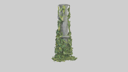 Cascading Foliage statue model VR / AR / low-poly