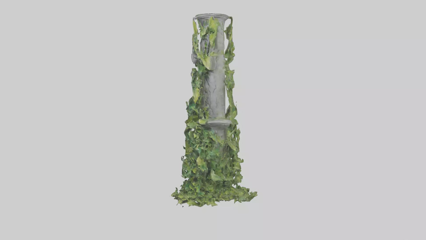 Cascading Foliage statue model VR / AR / low-poly
