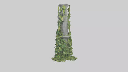Cascading Foliage statue model VR / AR / low-poly