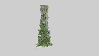 Cascading Foliage statue model VR / AR / low-poly