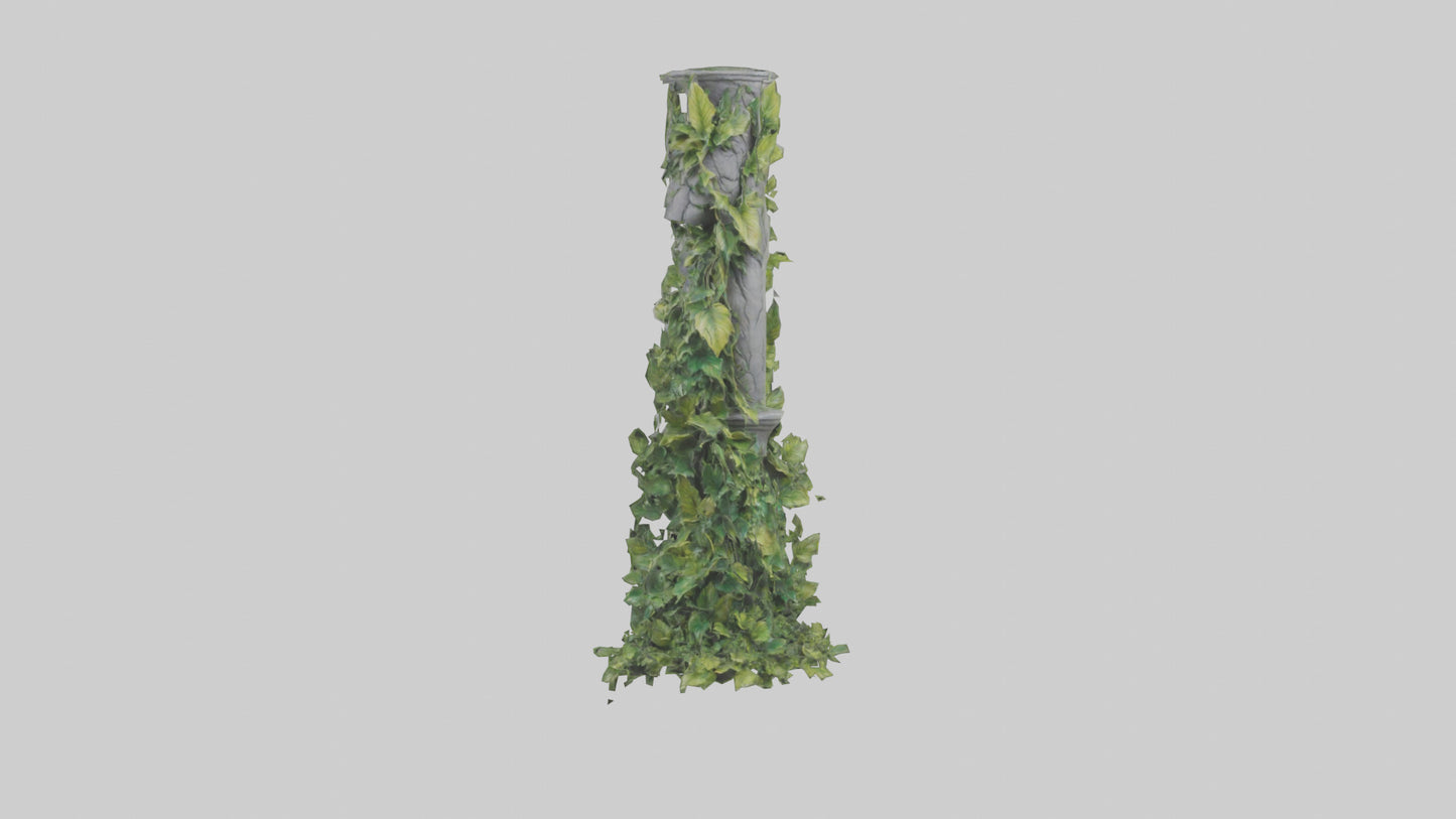 Cascading Foliage statue model VR / AR / low-poly