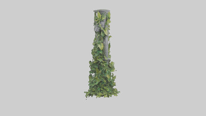 Cascading Foliage statue model VR / AR / low-poly