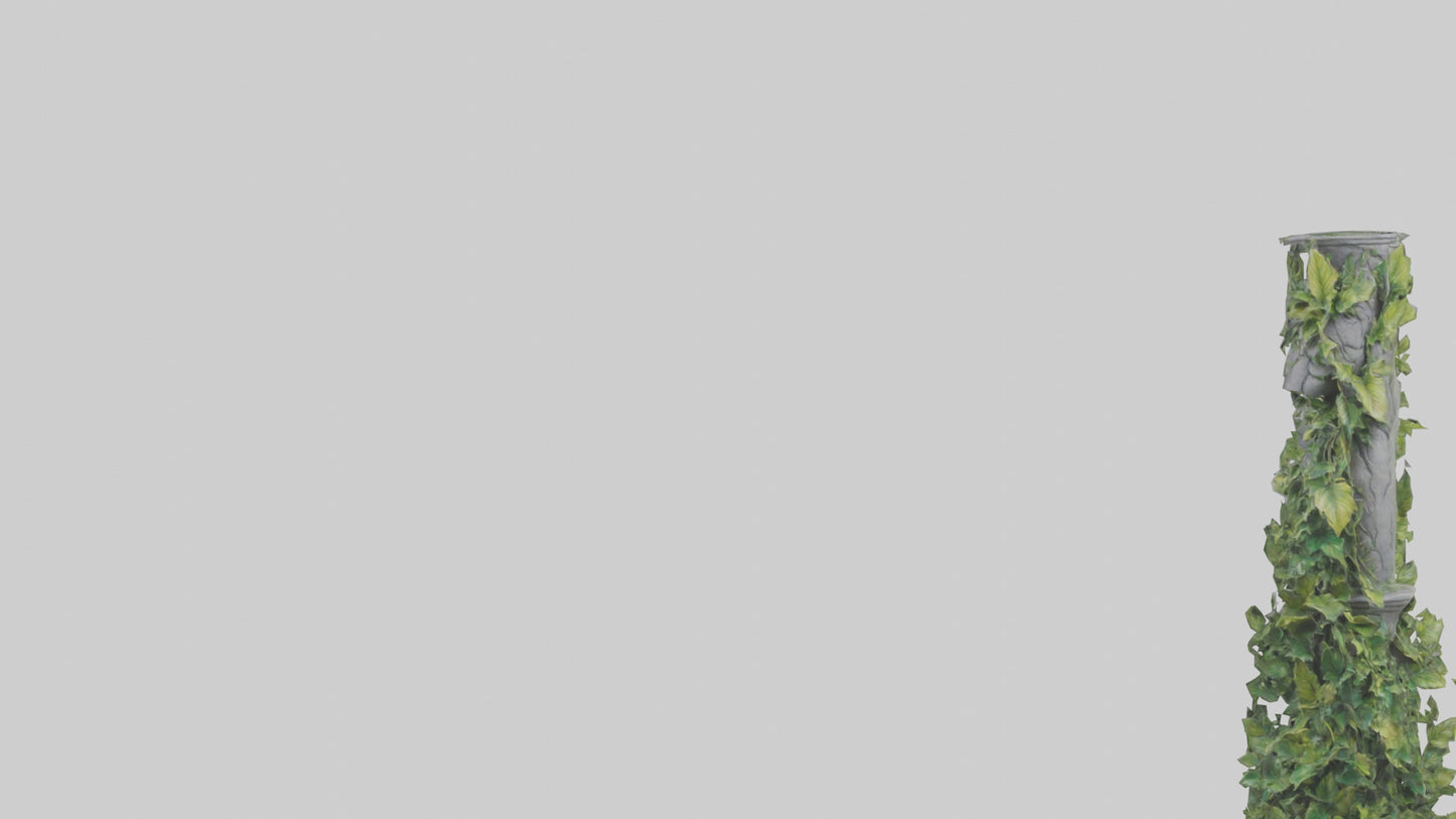 Cascading Foliage statue model VR / AR / low-poly