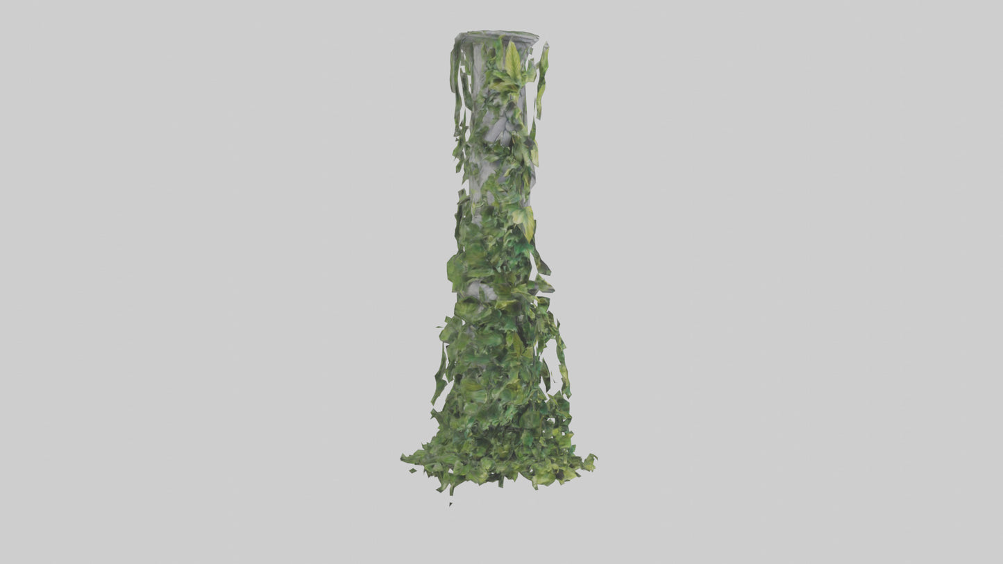 Cascading Foliage statue model VR / AR / low-poly