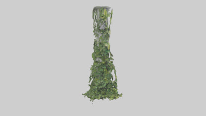 Cascading Foliage statue model VR / AR / low-poly