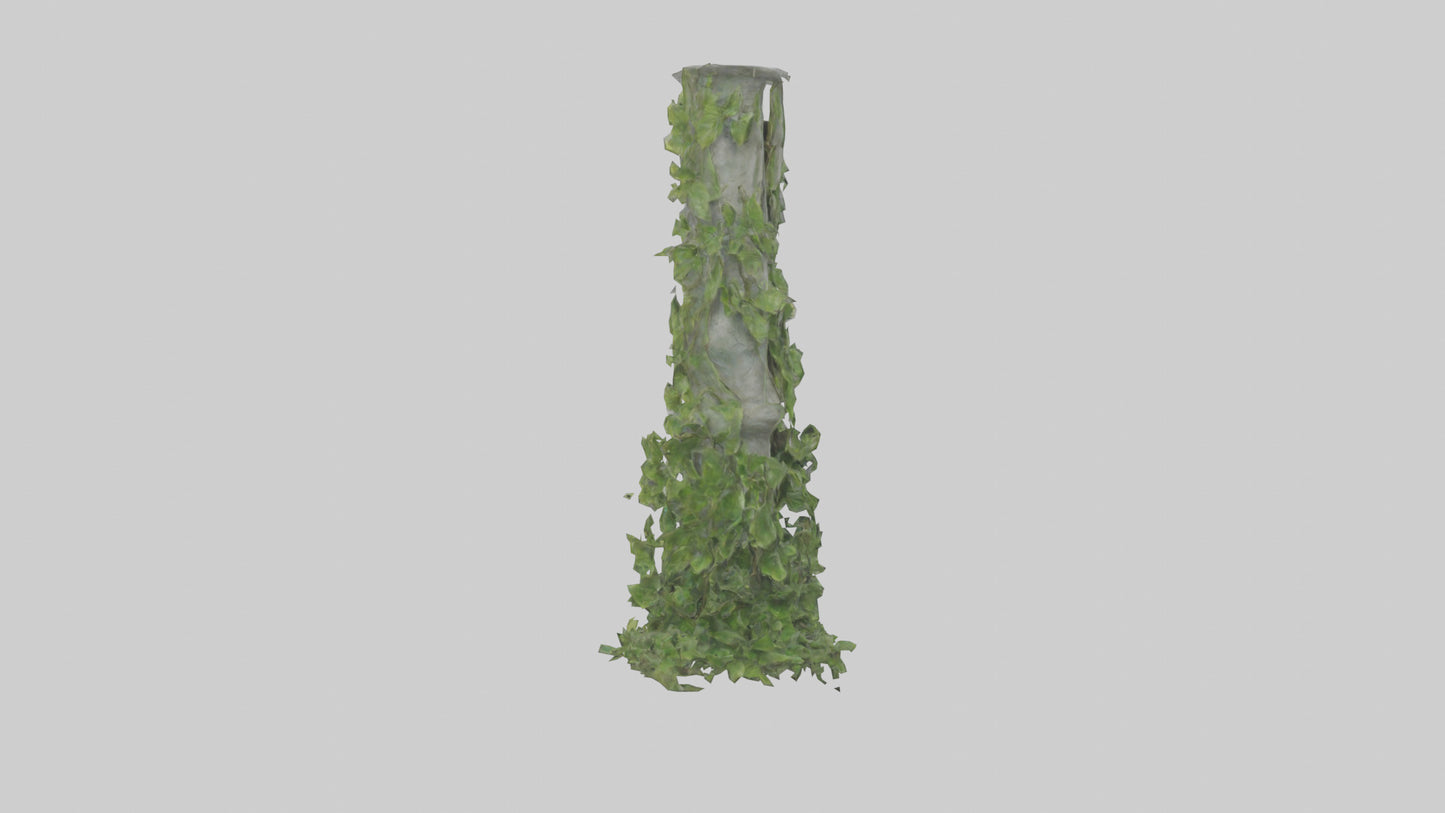 Cascading Foliage statue model VR / AR / low-poly