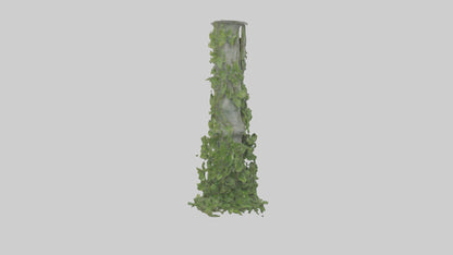 Cascading Foliage statue model VR / AR / low-poly