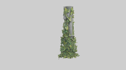 Cascading Foliage statue model VR / AR / low-poly