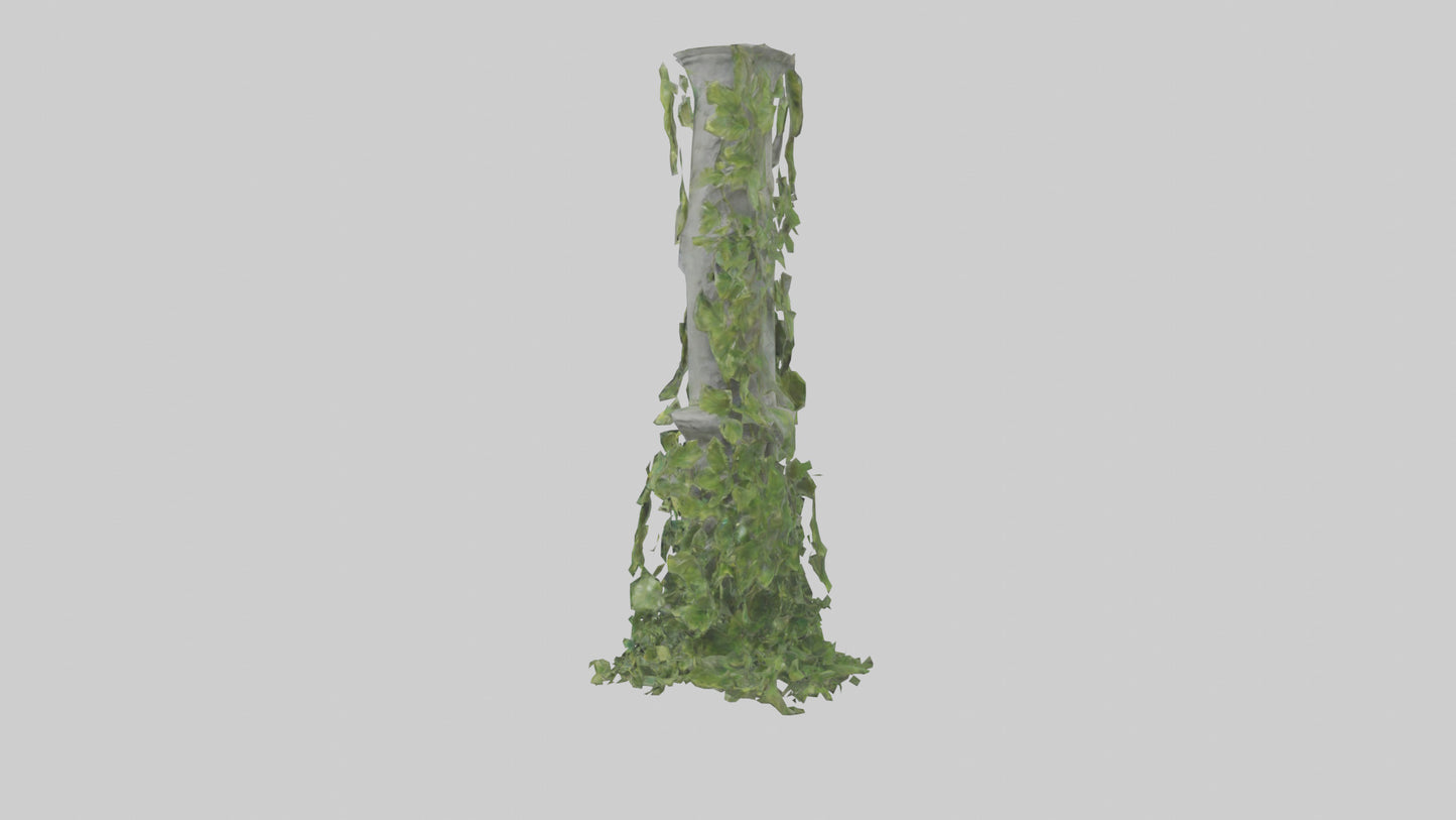 Cascading Foliage statue model VR / AR / low-poly