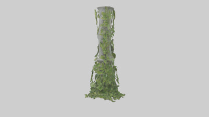 Cascading Foliage statue model VR / AR / low-poly