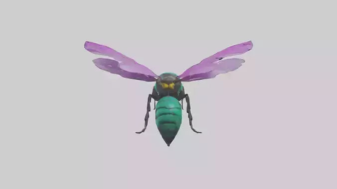 Cattleya Orchid bee flying model 3D model