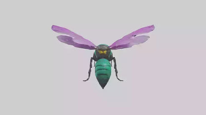 Cattleya Orchid bee flying model 3D model