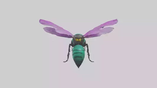Cattleya Orchid bee flying model 3D model