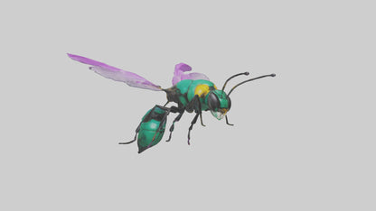 Cattleya Orchid bee flying model 3D model