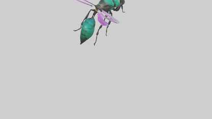 Cattleya Orchid bee flying model 3D model